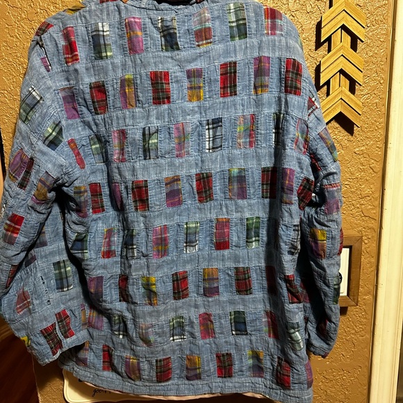 Vintage Styles To Go Womens  Blazer Blue Patchwork Size Medium - Picture 3 of 3